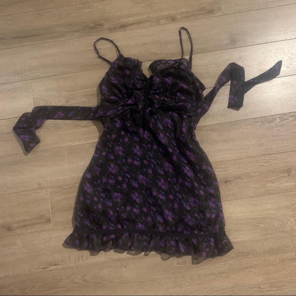 Black and purple summer dress